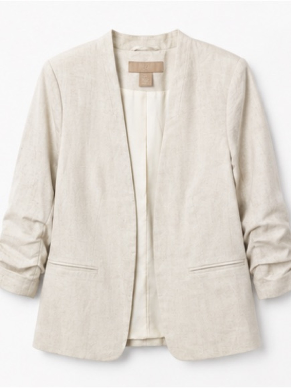 H&M Light Cream Open-Front Blazer